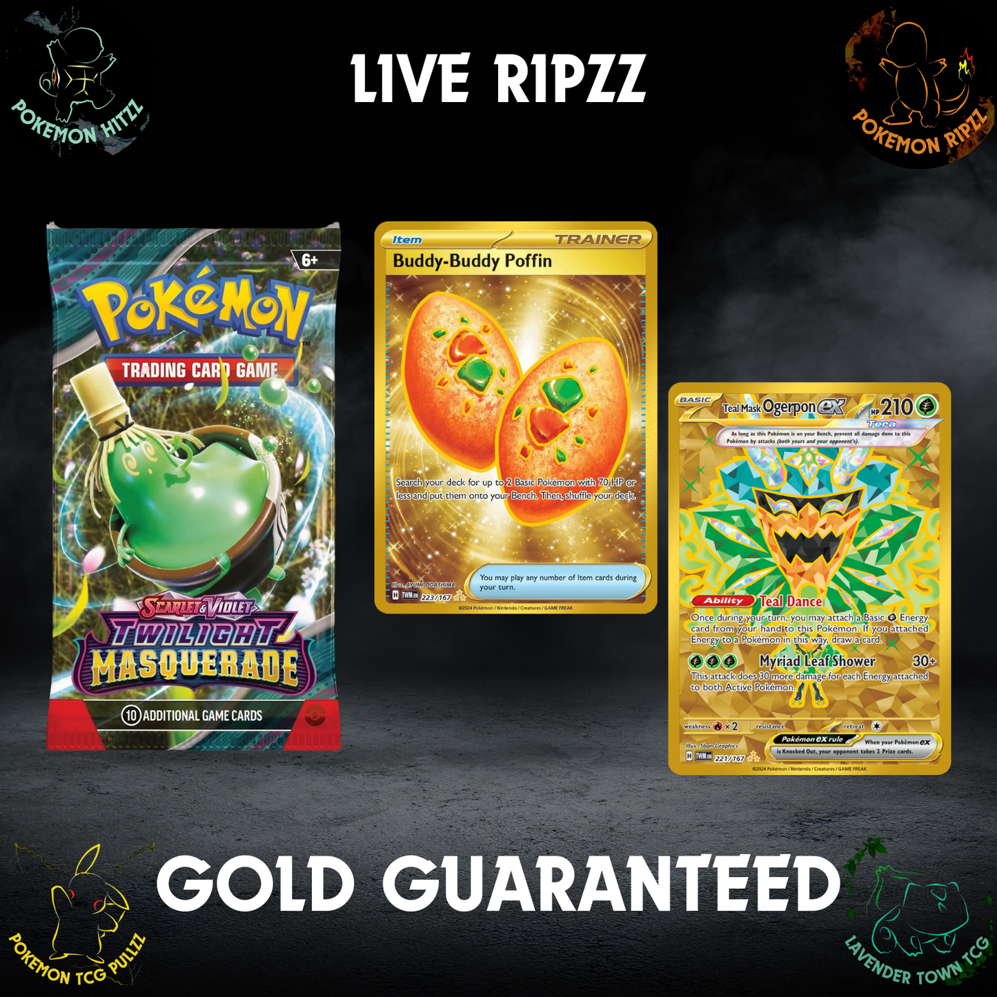 Scarlet & Violet Twilight Masquerade Gold Guaranteed! (Skip SIRS)